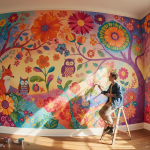 How a Custom Mural Painting Can Unify a Room’s Color Palette